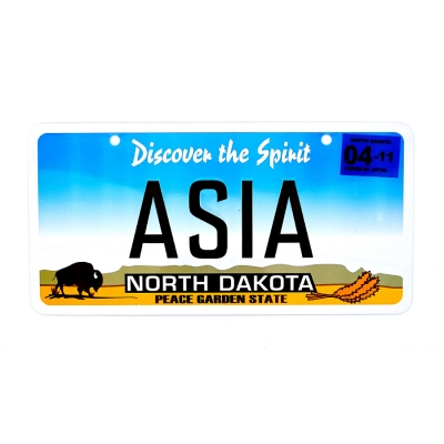 Asia Tablica Rejestracyjna USA North Dakota z Imieniem